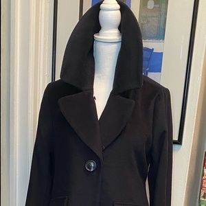 DEREK LAM 1O CROSBY Black Wool Blend Coat